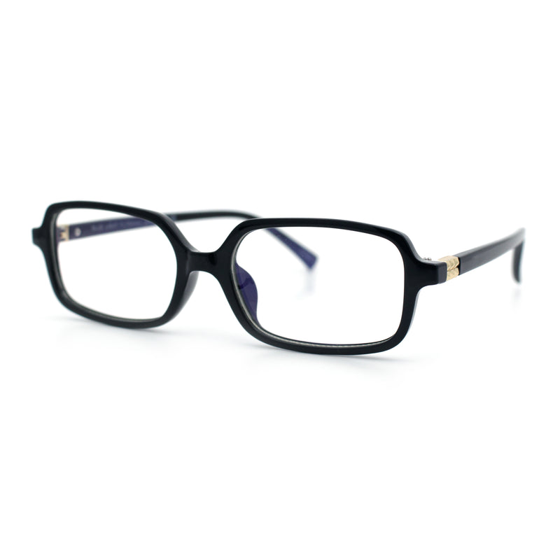 Womens Luxe Narrow Rectangle Plastic Blue Light Filter Computer Glasses