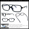 Womens Luxe Narrow Rectangle Plastic Blue Light Filter Computer Glasses