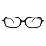 Womens Luxe Narrow Rectangle Plastic Blue Light Filter Computer Glasses