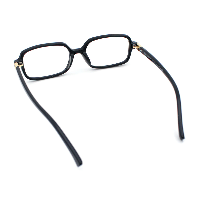 Womens Luxe Narrow Rectangle Plastic Blue Light Filter Computer Glasses