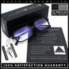 Womens Luxe Narrow Rectangle Plastic Blue Light Filter Computer Glasses