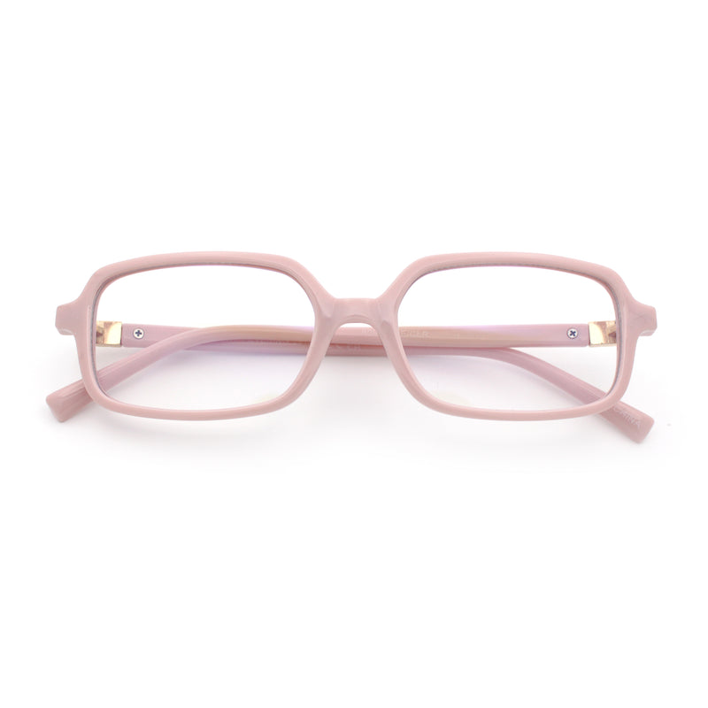 Womens Luxe Narrow Rectangle Plastic Blue Light Filter Computer Glasses