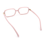 Womens Luxe Narrow Rectangle Plastic Blue Light Filter Computer Glasses