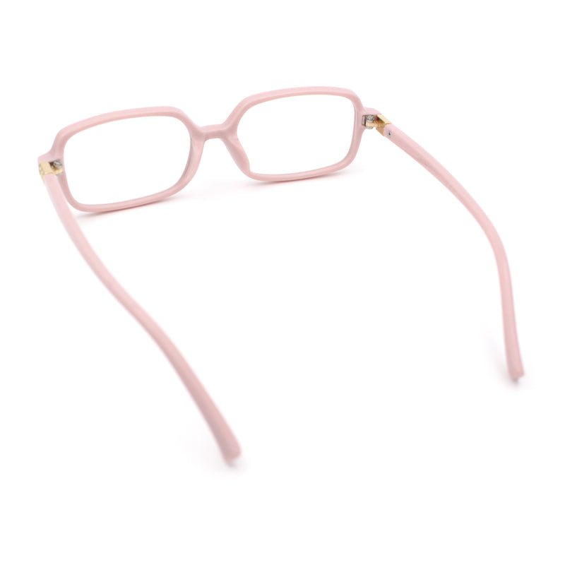 Womens Luxe Narrow Rectangle Plastic Blue Light Filter Computer Glasses
