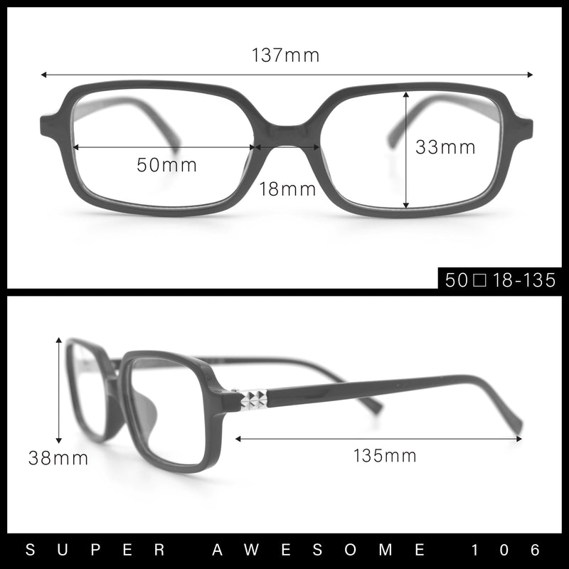 Womens Luxe Narrow Rectangle Plastic Blue Light Filter Computer Glasses