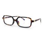Womens Luxe Narrow Rectangle Plastic Blue Light Filter Computer Glasses