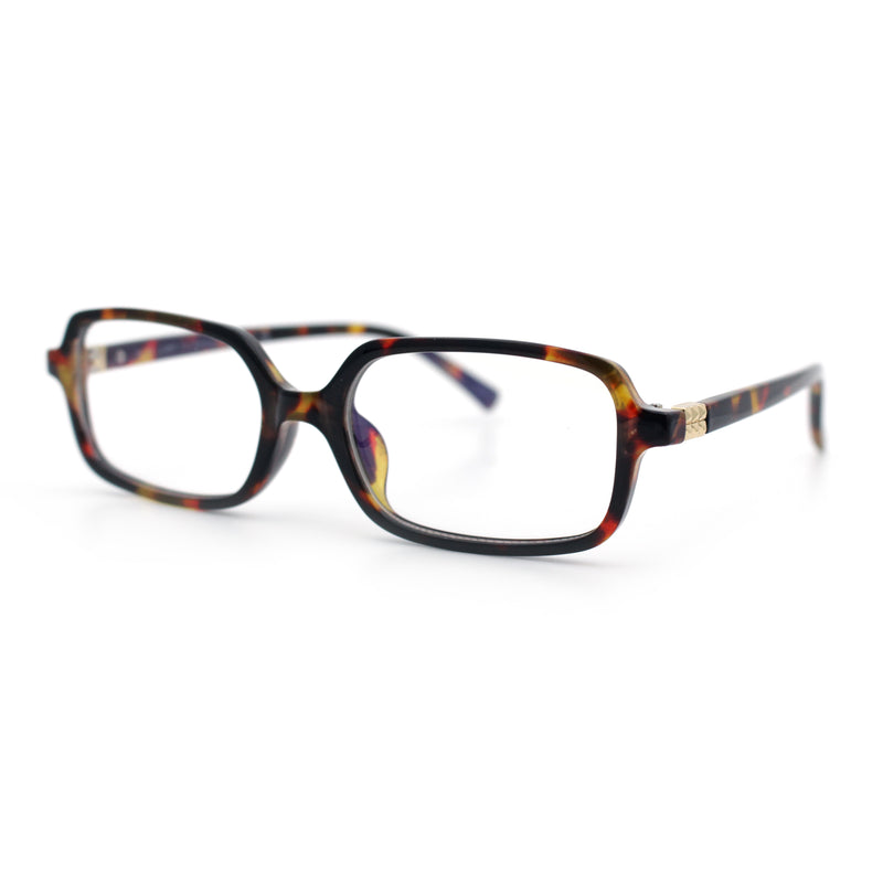 Womens Luxe Narrow Rectangle Plastic Blue Light Filter Computer Glasses
