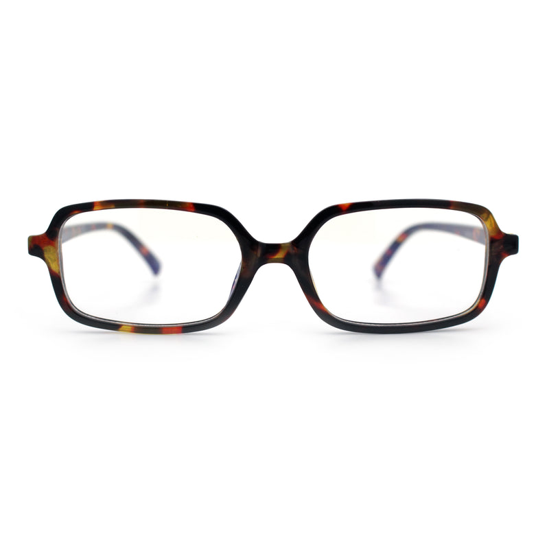 Womens Luxe Narrow Rectangle Plastic Blue Light Filter Computer Glasses