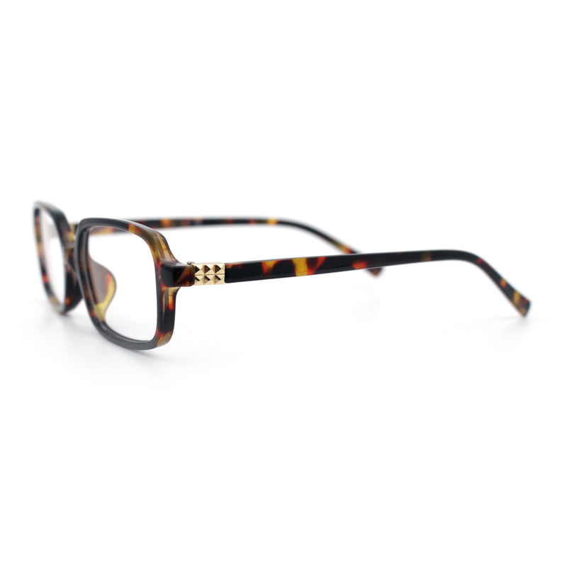 Womens Luxe Narrow Rectangle Plastic Blue Light Filter Computer Glasses