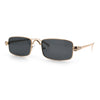 Narrow Rectangle Luxury Leopard Head Jewel Hinges Metal Rim Sunglasses