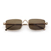 Narrow Rectangle Luxury Leopard Head Jewel Hinges Metal Rim Sunglasses