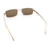 Narrow Rectangle Luxury Leopard Head Jewel Hinges Metal Rim Sunglasses