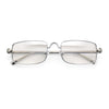 Narrow Rectangle Luxury Leopard Head Jewel Hinges Metal Rim Sunglasses