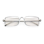 Narrow Rectangle Luxury Leopard Head Jewel Hinges Metal Rim Sunglasses