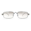 Narrow Rectangle Luxury Leopard Head Jewel Hinges Metal Rim Sunglasses