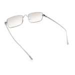 Narrow Rectangle Luxury Leopard Head Jewel Hinges Metal Rim Sunglasses