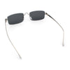 Narrow Rectangle Luxury Leopard Head Jewel Hinges Metal Rim Sunglasses