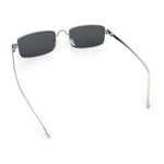 Narrow Rectangle Luxury Leopard Head Jewel Hinges Metal Rim Sunglasses