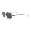 Narrow Rectangle Luxury Leopard Head Jewel Hinges Metal Rim Sunglasses