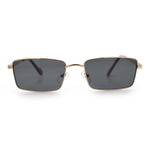 Minimal Narrow Rectangle Metal Rim Dad Fashion Sunglasses