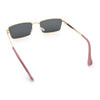 Minimal Narrow Rectangle Metal Rim Dad Fashion Sunglasses