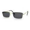 Minimal Narrow Rectangle Metal Rim Dad Fashion Sunglasses