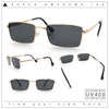 Minimal Narrow Rectangle Metal Rim Dad Fashion Sunglasses