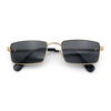 Minimal Narrow Rectangle Metal Rim Dad Fashion Sunglasses