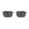 Minimal Narrow Rectangle Metal Rim Dad Fashion Sunglasses
