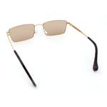Minimal Narrow Rectangle Metal Rim Dad Fashion Sunglasses