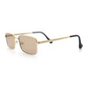 Minimal Narrow Rectangle Metal Rim Dad Fashion Sunglasses