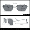 Minimal Narrow Rectangle Metal Rim Dad Fashion Sunglasses