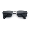 Minimal Narrow Rectangle Metal Rim Dad Fashion Sunglasses