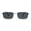 Minimal Narrow Rectangle Metal Rim Dad Fashion Sunglasses