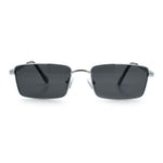 Minimal Narrow Rectangle Metal Rim Dad Fashion Sunglasses