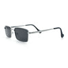 Minimal Narrow Rectangle Metal Rim Dad Fashion Sunglasses