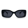 Womens Mod Minimalist Narrow Rectangle Thick Plastic Fashion Sunglasses