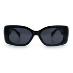 Womens Mod Minimalist Narrow Rectangle Thick Plastic Fashion Sunglasses