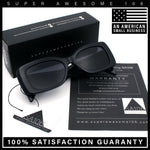 Womens Mod Minimalist Narrow Rectangle Thick Plastic Fashion Sunglasses