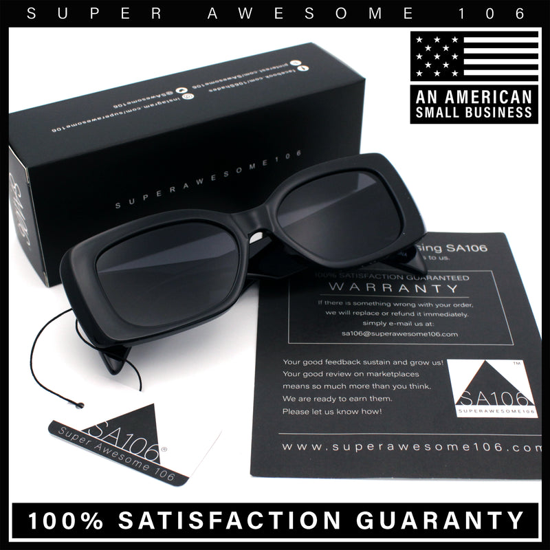 Womens Mod Minimalist Narrow Rectangle Thick Plastic Fashion Sunglasses