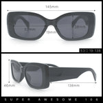 Womens Mod Minimalist Narrow Rectangle Thick Plastic Fashion Sunglasses