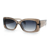 Womens Mod Minimalist Narrow Rectangle Thick Plastic Fashion Sunglasses