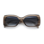 Womens Mod Minimalist Narrow Rectangle Thick Plastic Fashion Sunglasses