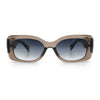 Womens Mod Minimalist Narrow Rectangle Thick Plastic Fashion Sunglasses