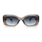 Womens Mod Minimalist Narrow Rectangle Thick Plastic Fashion Sunglasses