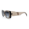 Womens Mod Minimalist Narrow Rectangle Thick Plastic Fashion Sunglasses