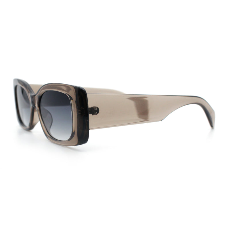 Womens Mod Minimalist Narrow Rectangle Thick Plastic Fashion Sunglasses