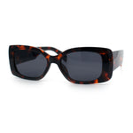 Womens Mod Minimalist Narrow Rectangle Thick Plastic Fashion Sunglasses