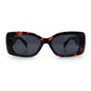 Womens Mod Minimalist Narrow Rectangle Thick Plastic Fashion Sunglasses