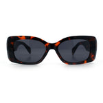 Womens Mod Minimalist Narrow Rectangle Thick Plastic Fashion Sunglasses
